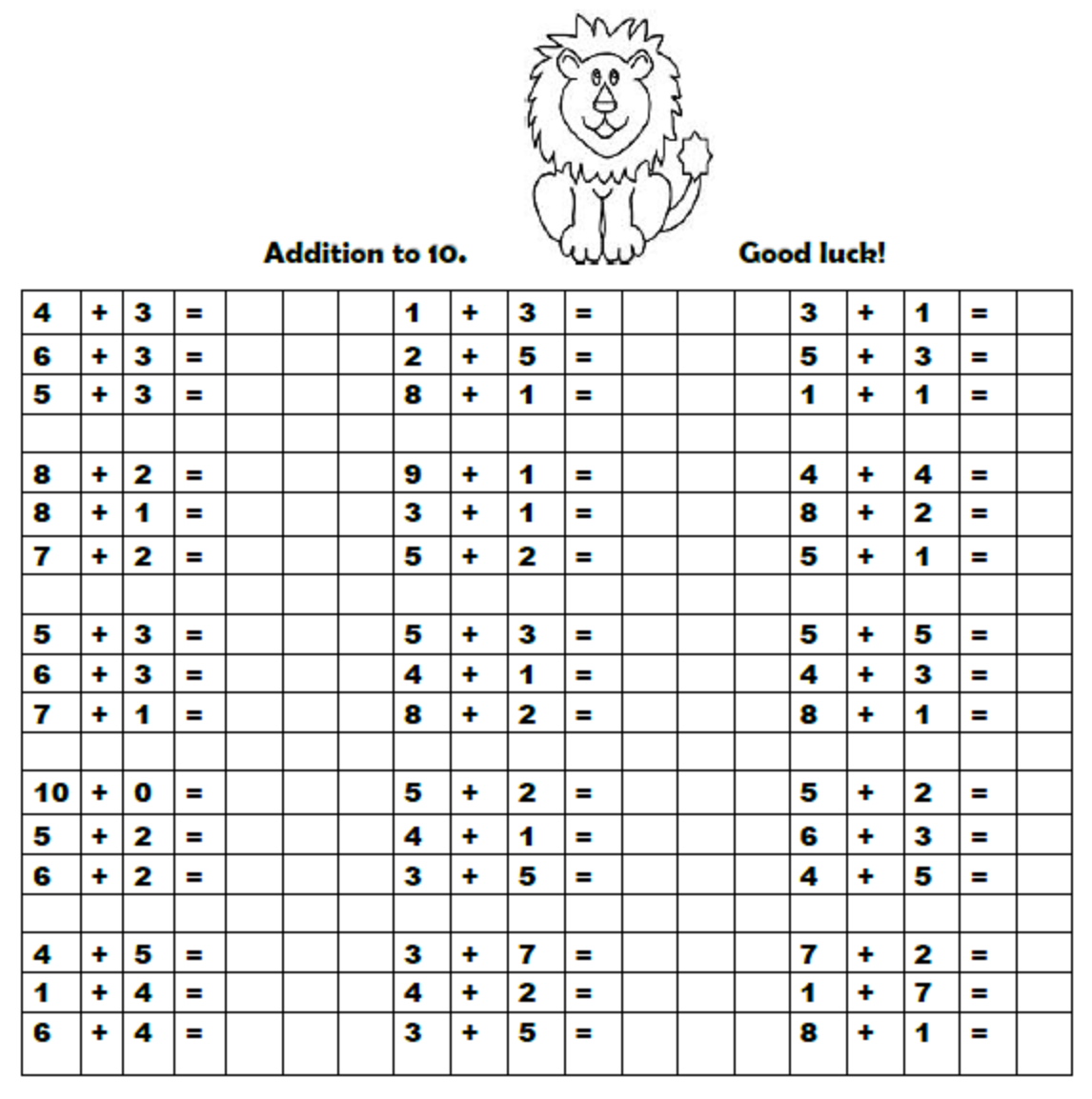 Simple addition worksheets free Simple addition worksheets free