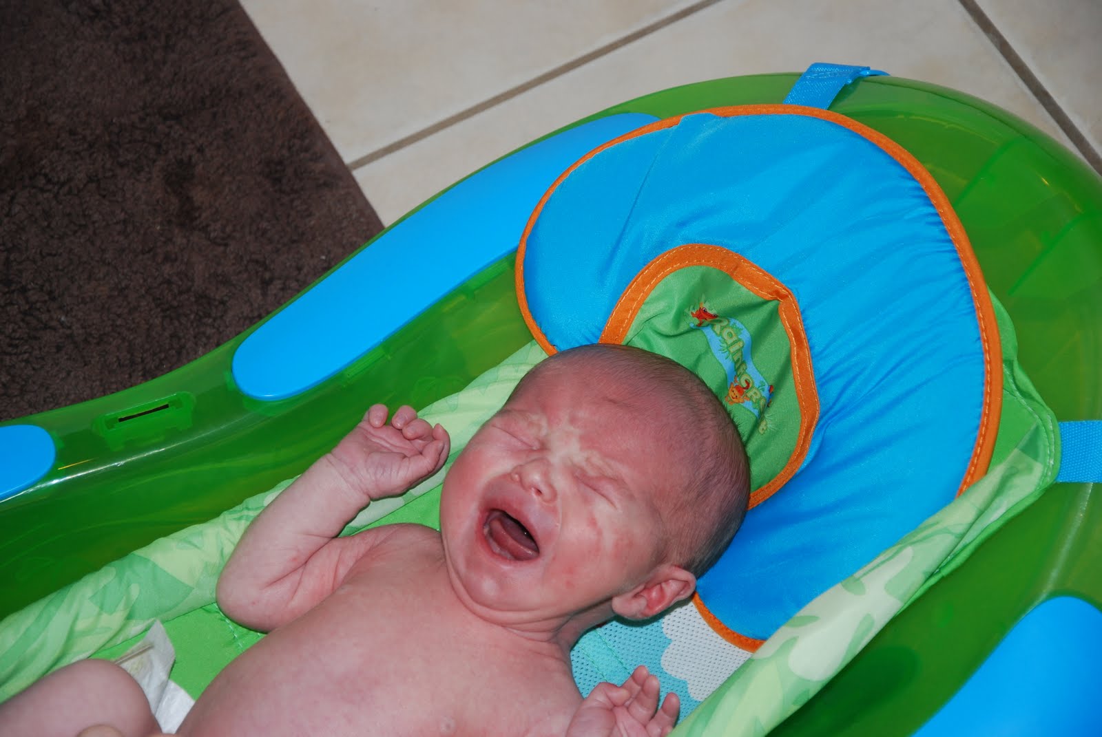 Sarah and Jared bath time, one month old and preg pics