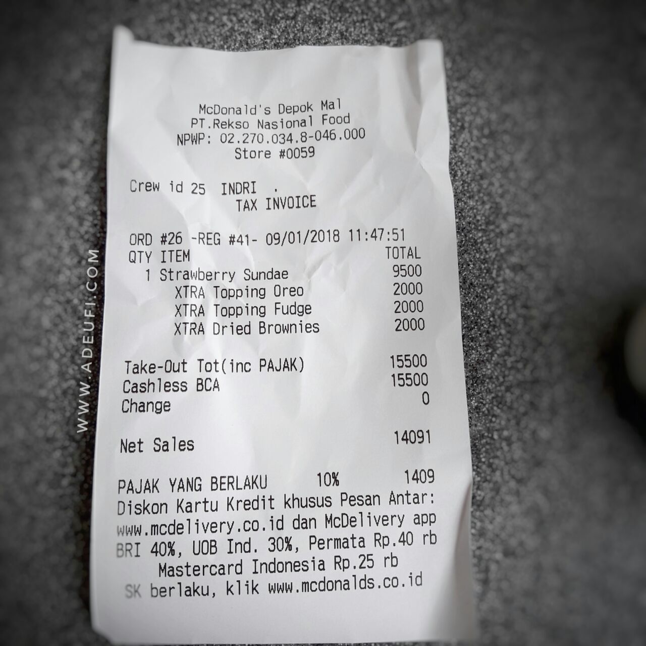 Ice Cream Sundae Mc. Donald Full Topping Ade UFi