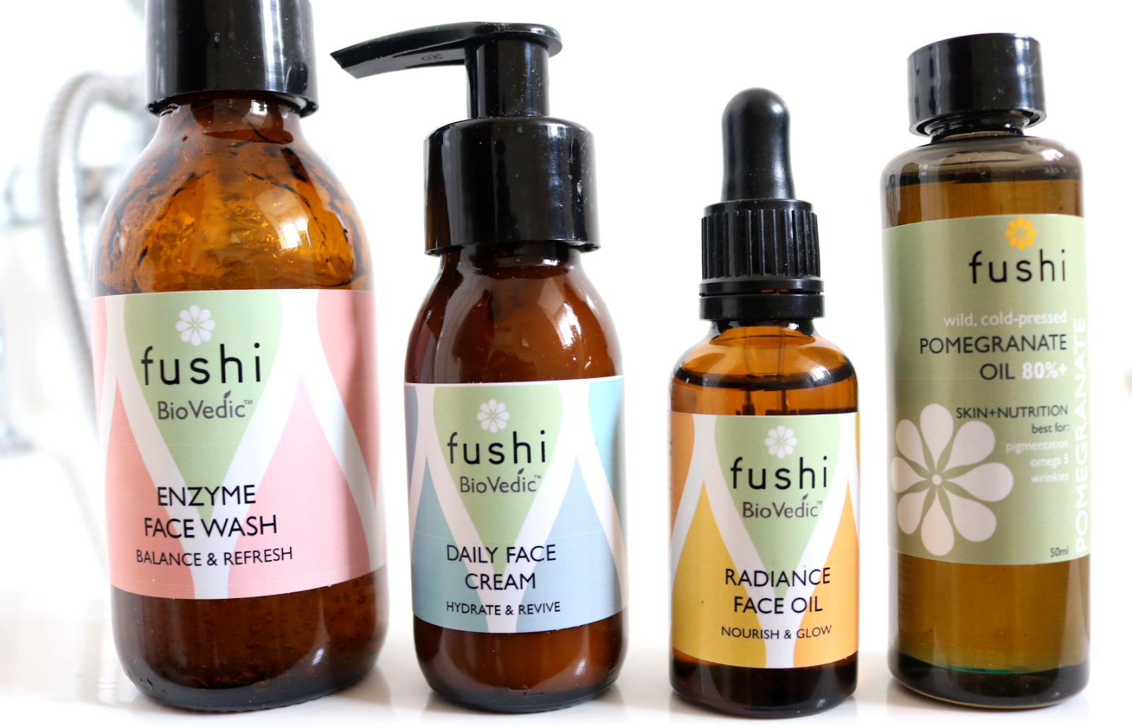 Fushi BioVedic Skincare - Enyzme Face Wash, Daily Face Cream, Radiance Face Oil + Pomegranate Oil 80% review