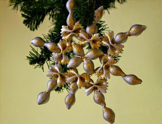 Adornos para el árbol de navidad con pasta en Recicla Inventa