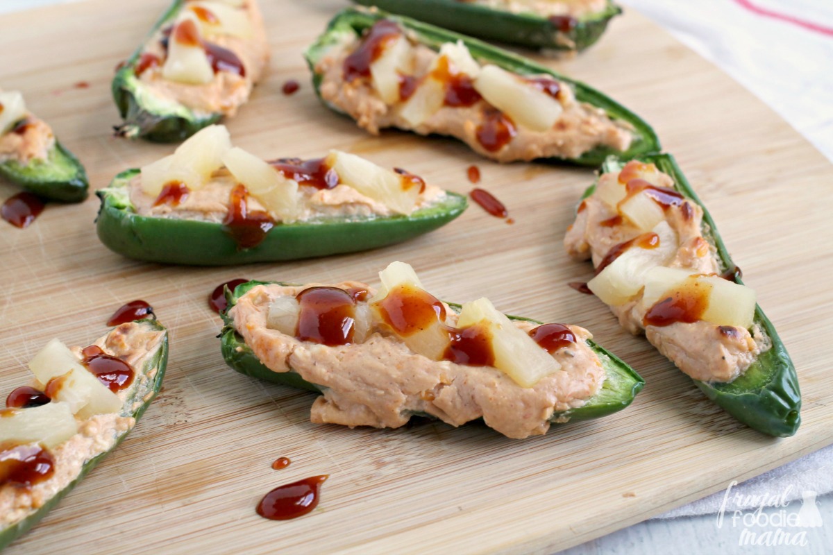 Frugal Foodie Mama Sweet & Spicy BBQ Stuffed Jalapenos