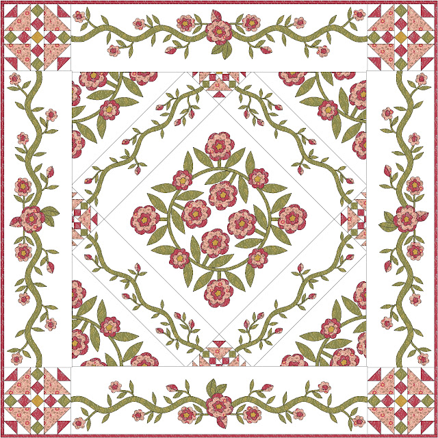 Esther's Quilt Blog New Patterns Goldi & Bed of Roses