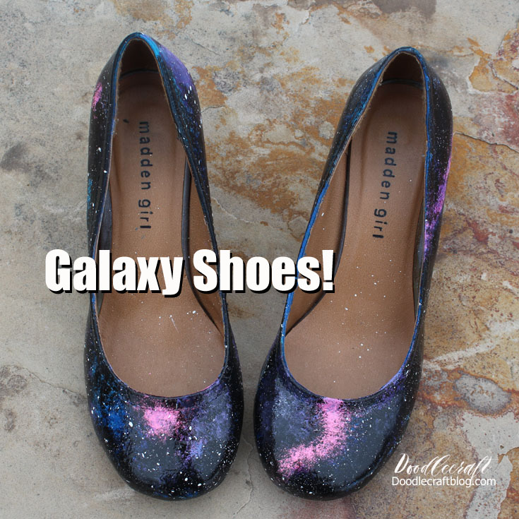 How to paint galaxy heels using craft acrylic paint.