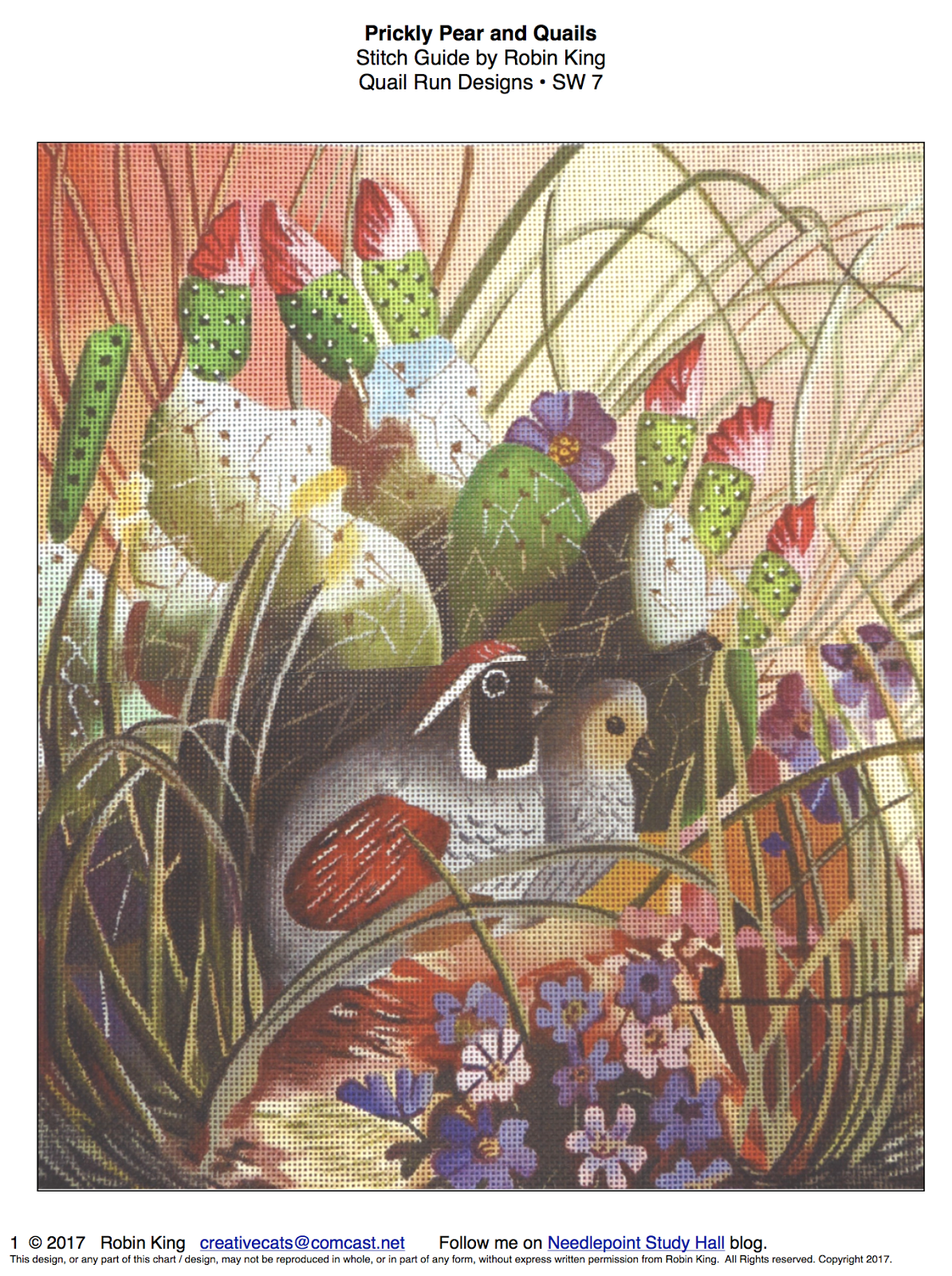 Needlepoint Study Hall Southwest theme Stitch Guides by Robin King