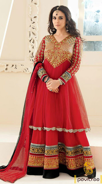Bollywood Actress Preity Zinta Wedding red Color dresses at pavitraa.in