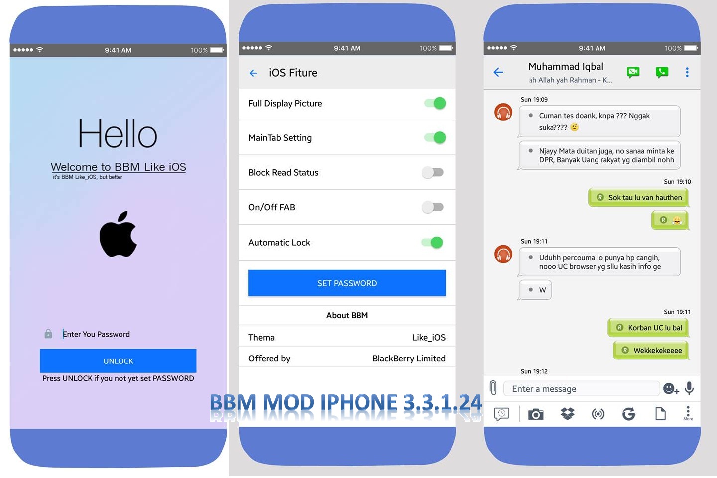 BBM Mod New Iphone Style 3.3.4.48 (iBBM) Update  Apk 
