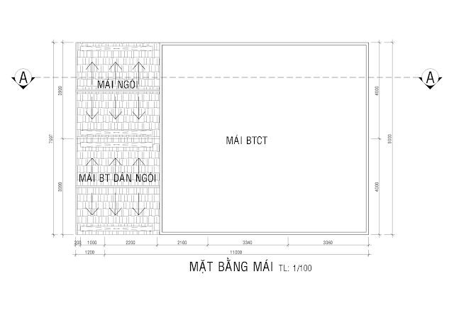 Bản vẽ mặt bằng mái Bản vẽ mặt bằng mái