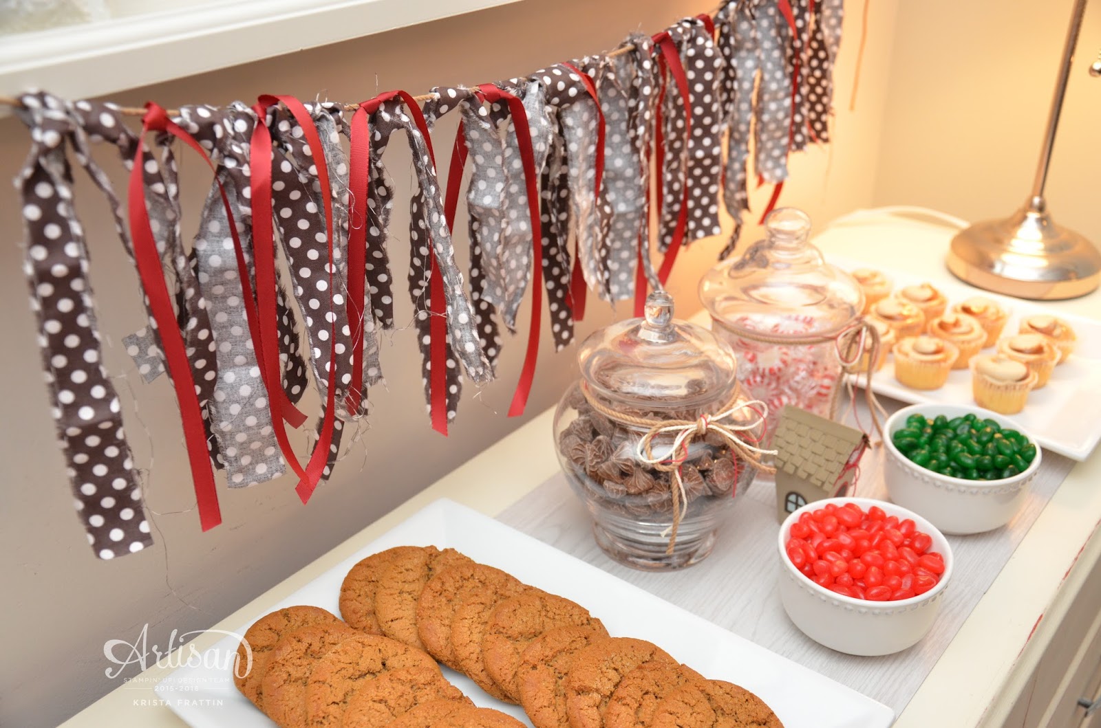 Stampin' Dolce Candy Cane Lane Party Decor Fancy Friday September Hop