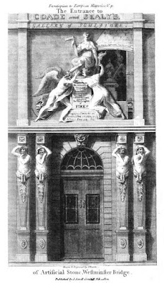 Entrance to Coade and Sealy's Gallery   of Sculpture from European Magazine  and London Review Volume 41 (1802)