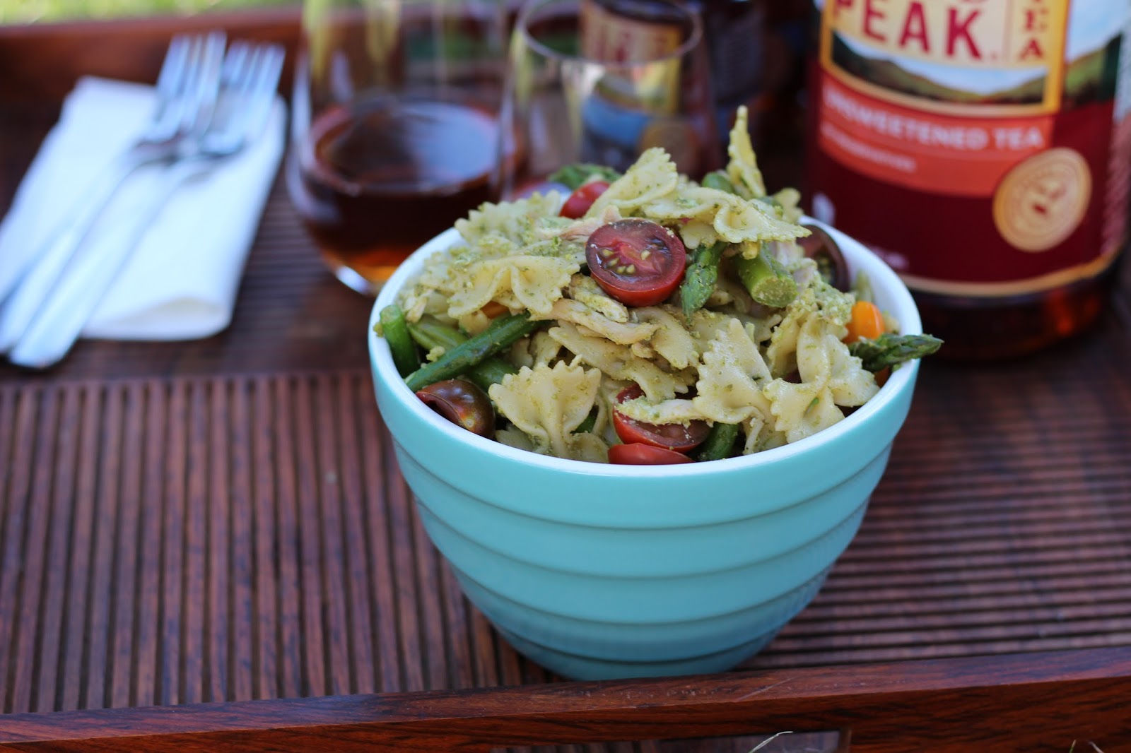 Happy Healthy Home Macadamia Nut Pesto Pasta Salad