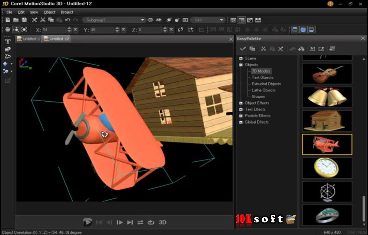 Scene objects. Corel MOTIONSTUDIO 3d. MOTIONSTUDIO 3d. +"Corel Dream" 3d 6.0 программа. 3d Studio.
