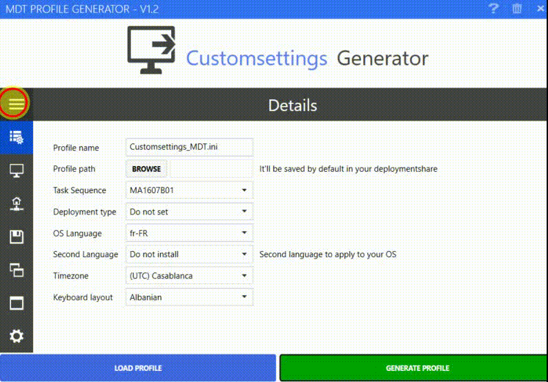 How to use the Customsettings.ini file like an installation profile