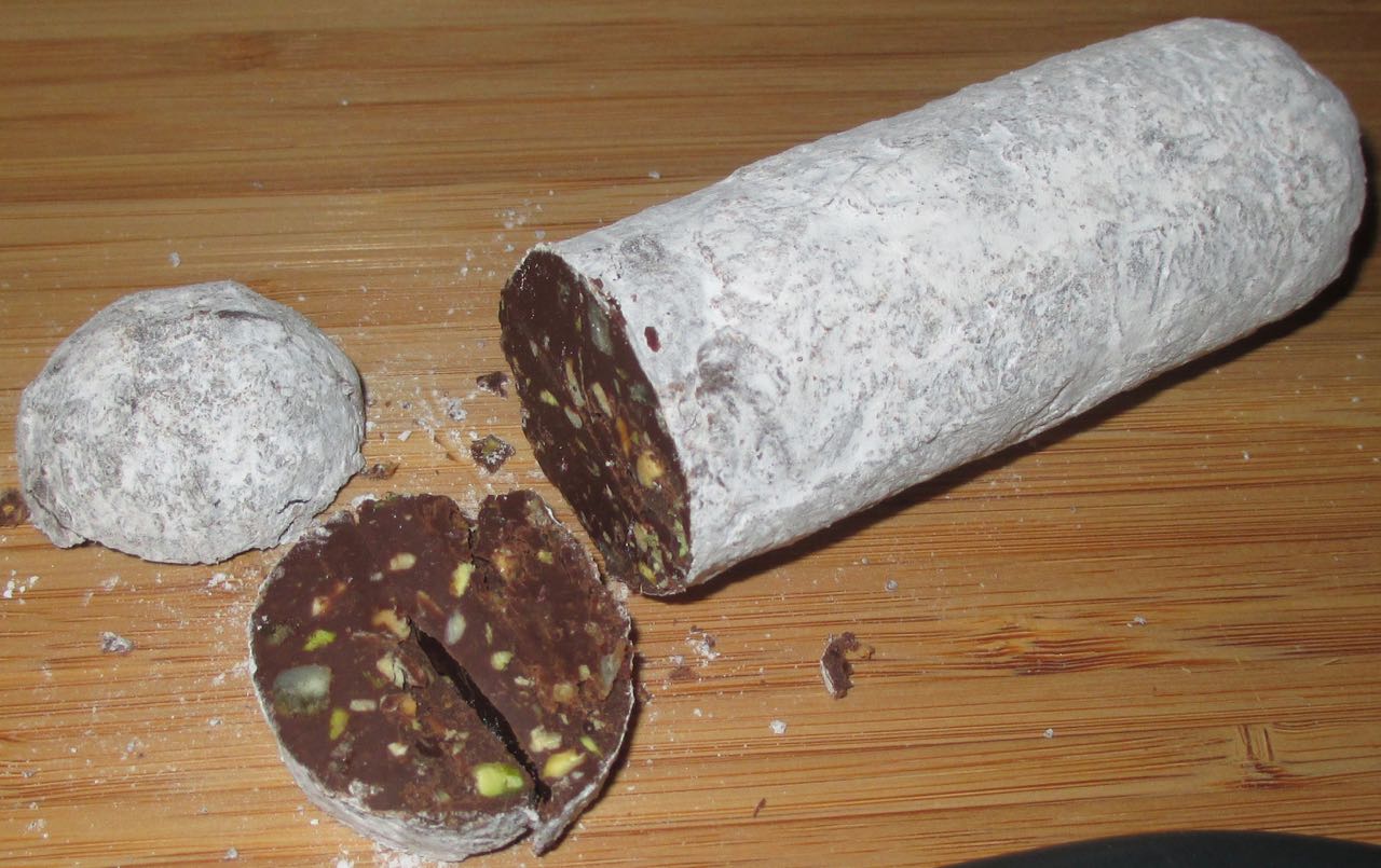 FOODSTUFF FINDS Chocolate Fruit and Nut Salami (Marks & Spencer) By
