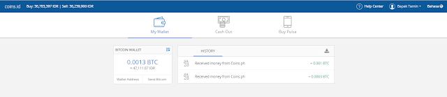 bukti pembayaran Bitcoin Gratis dari App.coins.id