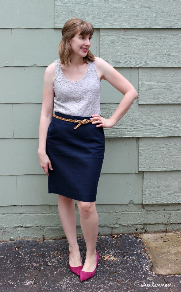 date night look with pencil skirt and lace top | www.shealennon.com