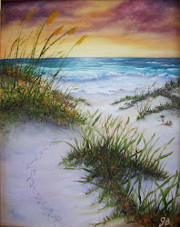 sand beach ocean sandpiper dune painting oil paintings dunes tracks florida judy batterson
