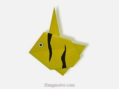 Cách gấp, xếp con cá thù lù bằng giấy origami - Video hướng dẫn xếp hình sinh vật dưới nước - How to fold a Moorish Idol