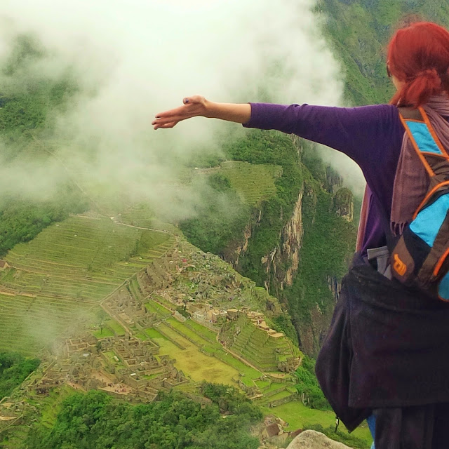 View of Machu Picchu from top of Wayna Picchu in Peru Machu Picchu, Wayna Picchu, Huayna, Mountain, South America, Travel, Explore, Bucketlist, Trip, The Purple Scarf, Melanie.Ps, Toronto, Ontario, Canada
