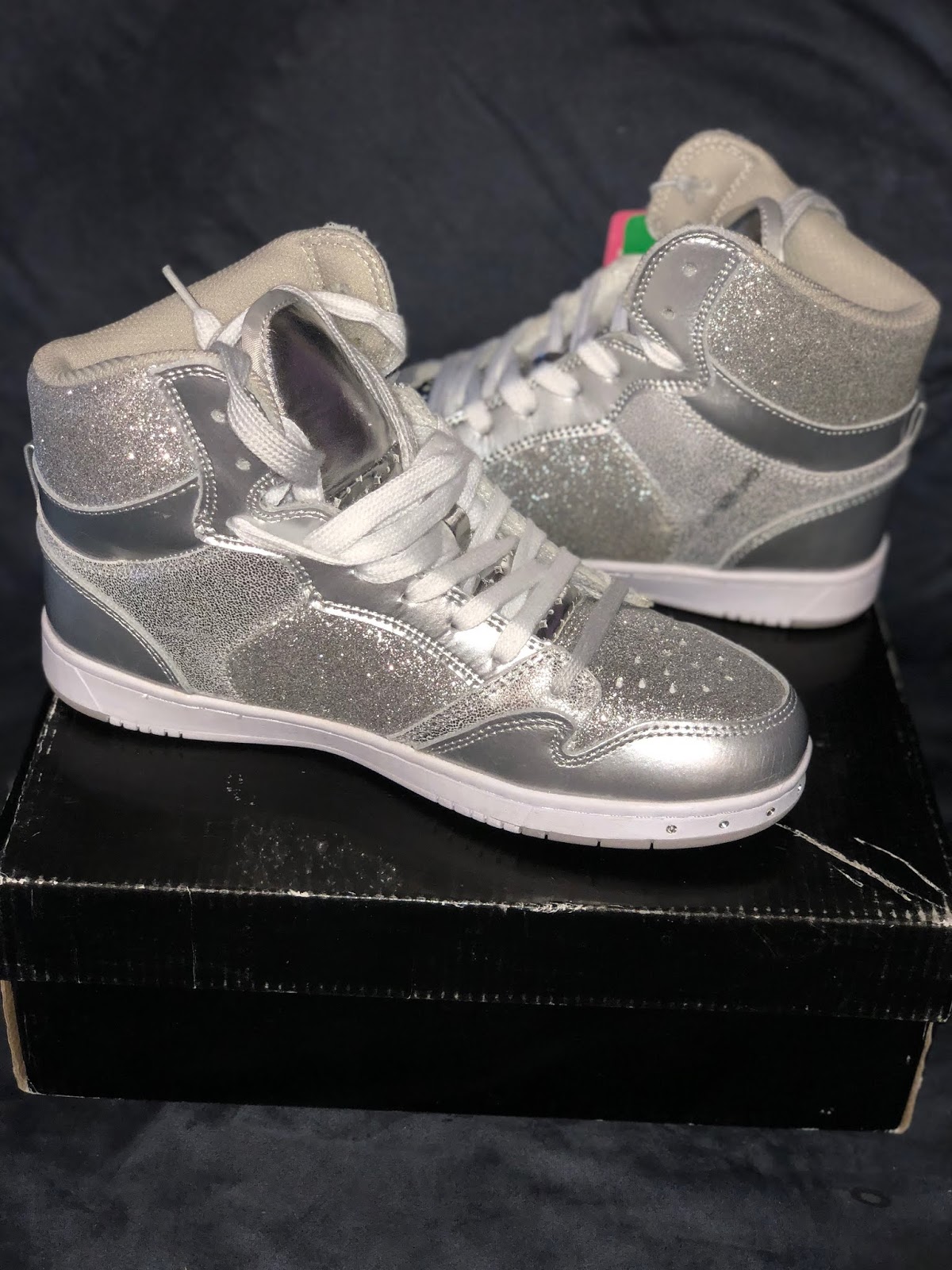 glam pie glitter high top sneaker