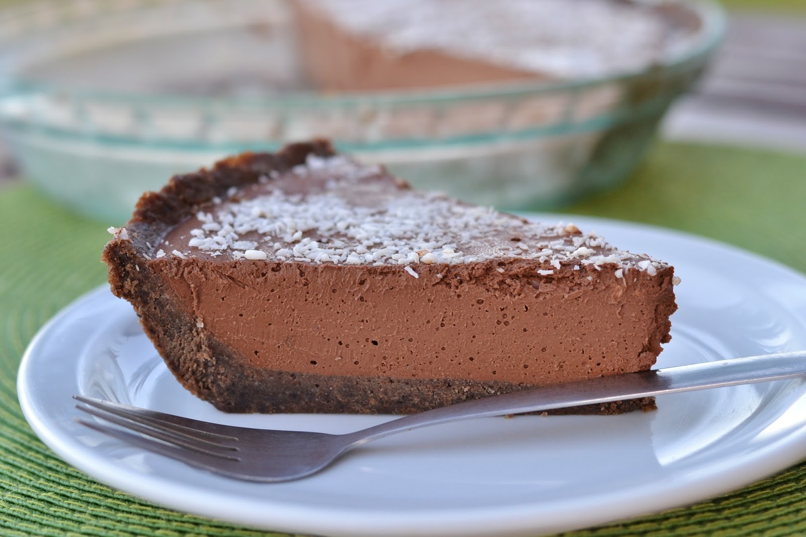 Silken Chocolate Coconut Pie with Graham Cracker/Oreo Crust Vegan
