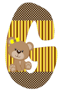 Abecedario con Osita con Lazo Amarillo. Bear with Yellow Bow Alphabet.