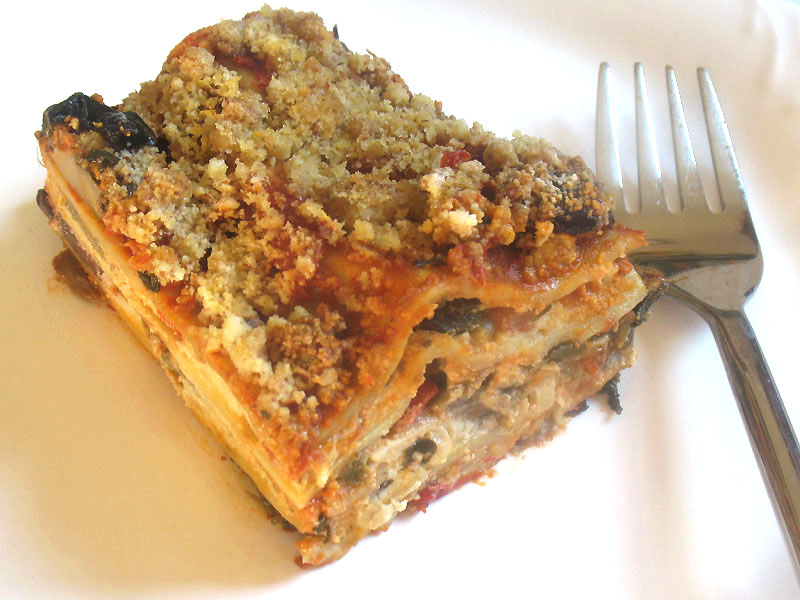 Vegetarian Lasagna with Chunky Tomato Sauce and Cashew Bechamel Lisa