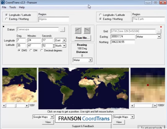 برنامج للتحويل الإحداثيات الجغرافية إلى الديكارتية والعكس مجلتك المعمارية