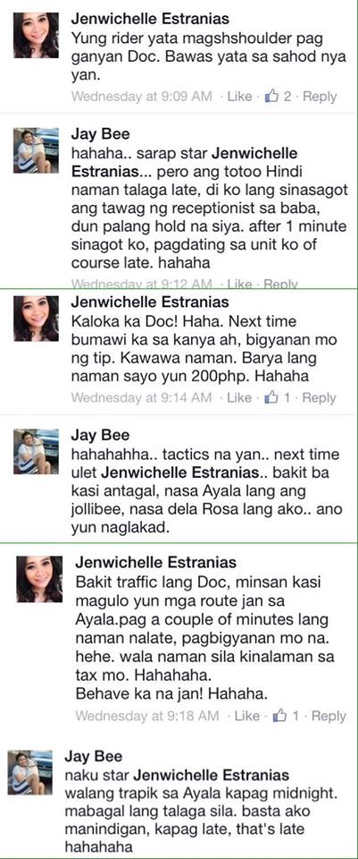 Full conversation Jay Bee jollibee delivery issue