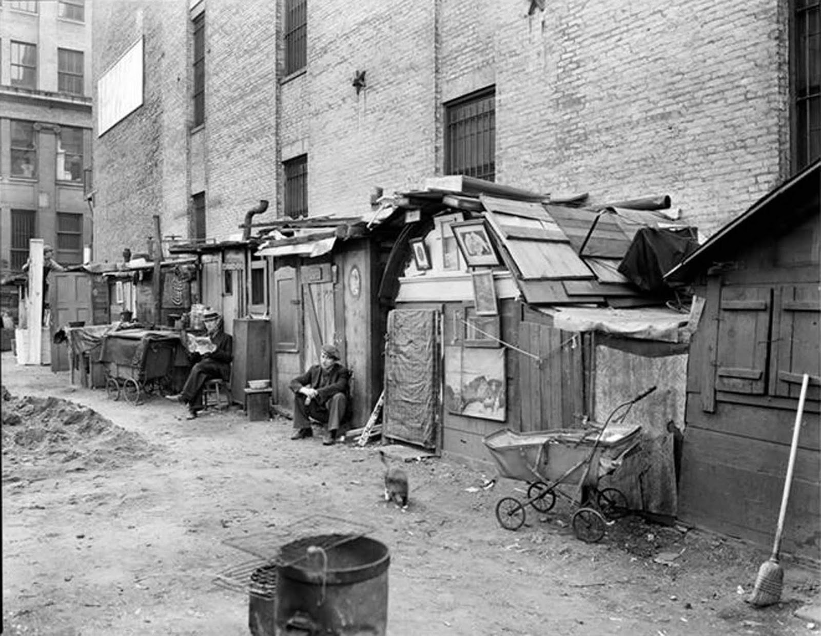 Momentos del Pasado Hooverville, los barrios de chabolas durante la