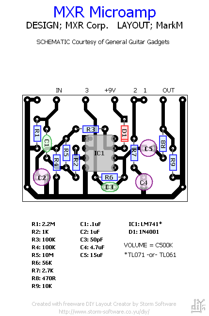 StompBoXed - The Guitar Pedal Builders Repository: MXR MicroAmp