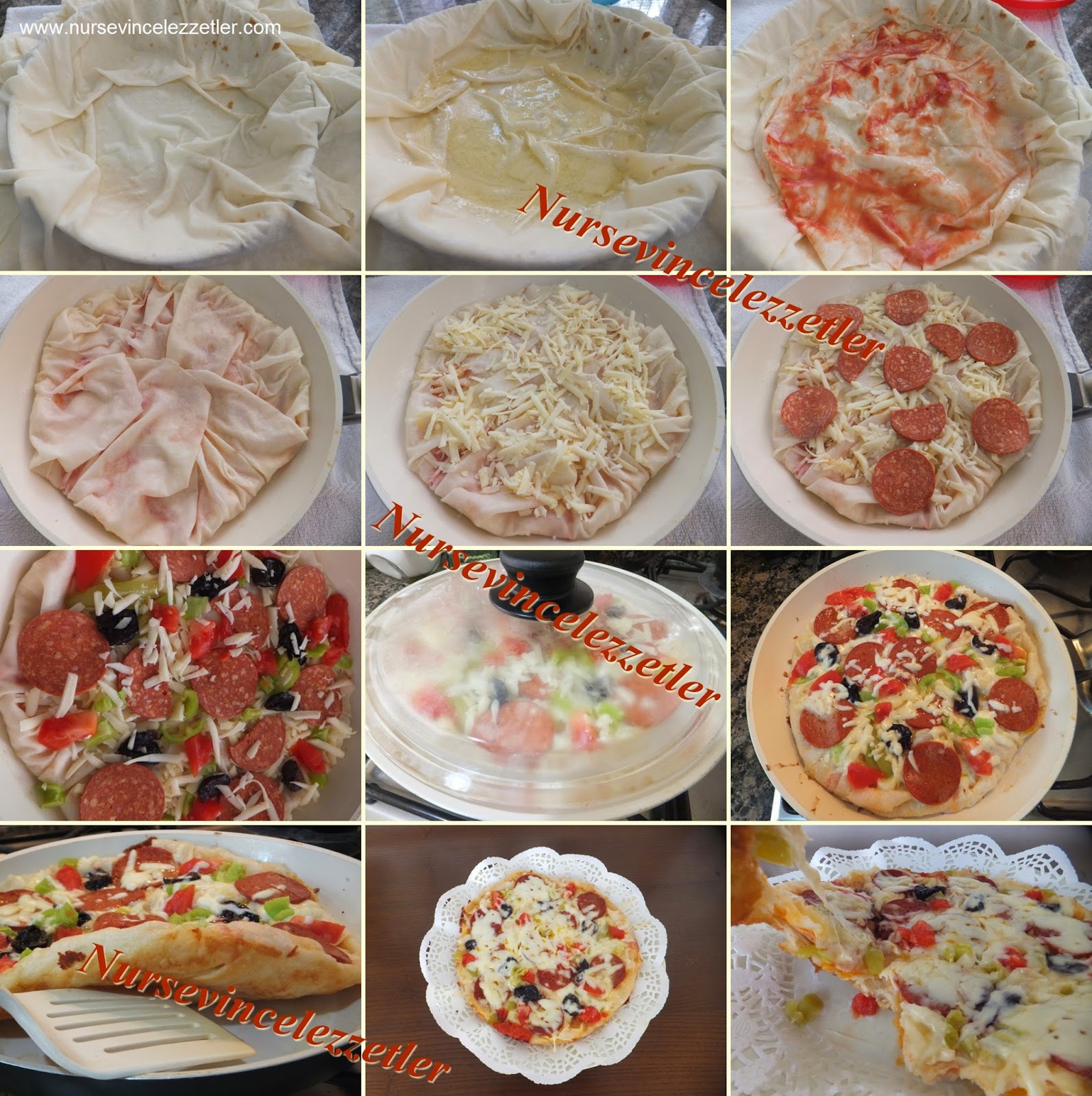 Tavada Hazir Yufka Pizzasi Tarifi | Yemek Tarifleri