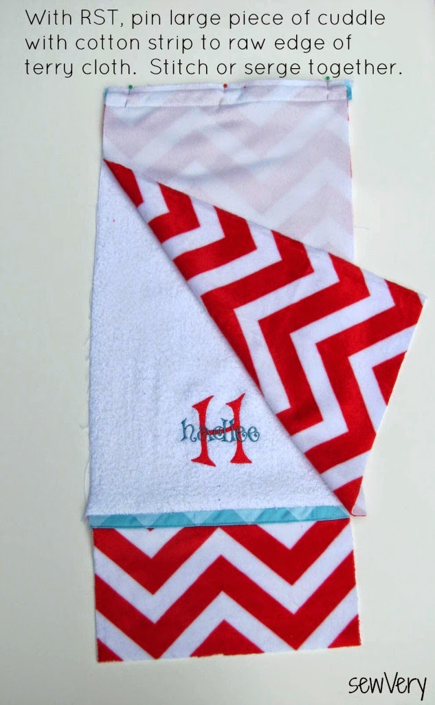sewVery Embroidered Terry/Cuddle Burp Cloth Tutorial