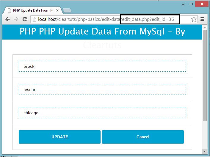 PHP update Data of MySQL
