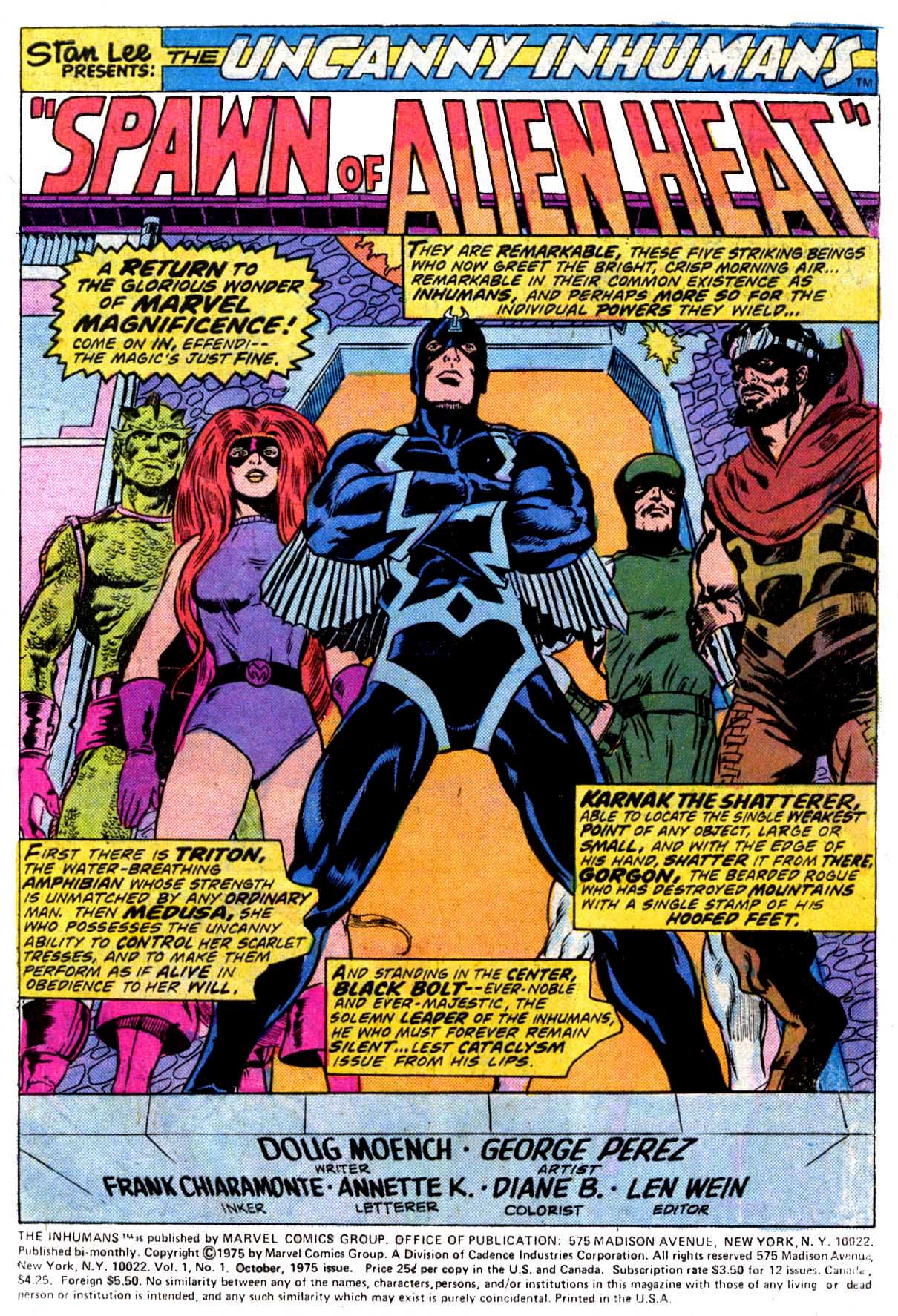 Read online Inhumans (1975) comic -  Issue #1 - 2