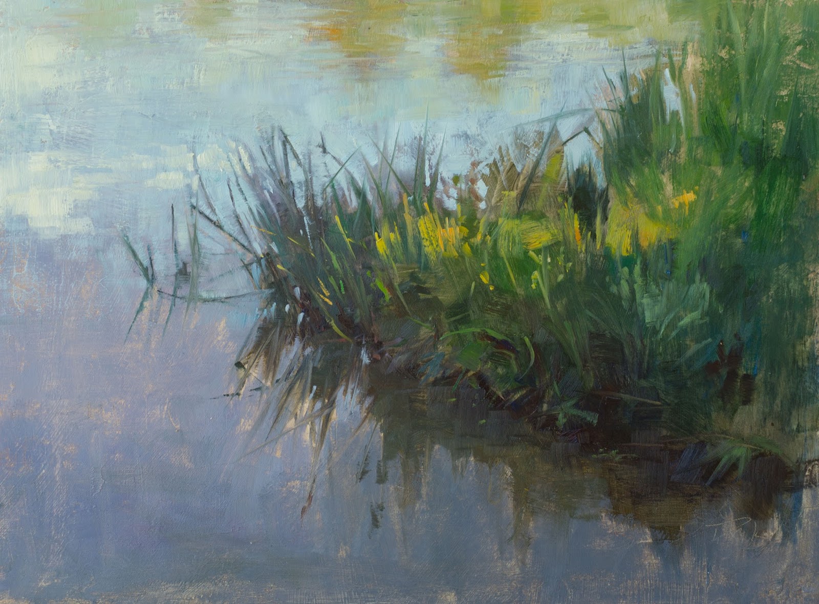 Painting Picture Of Far Lake Shore Painting Picture Of Far Lake Shore