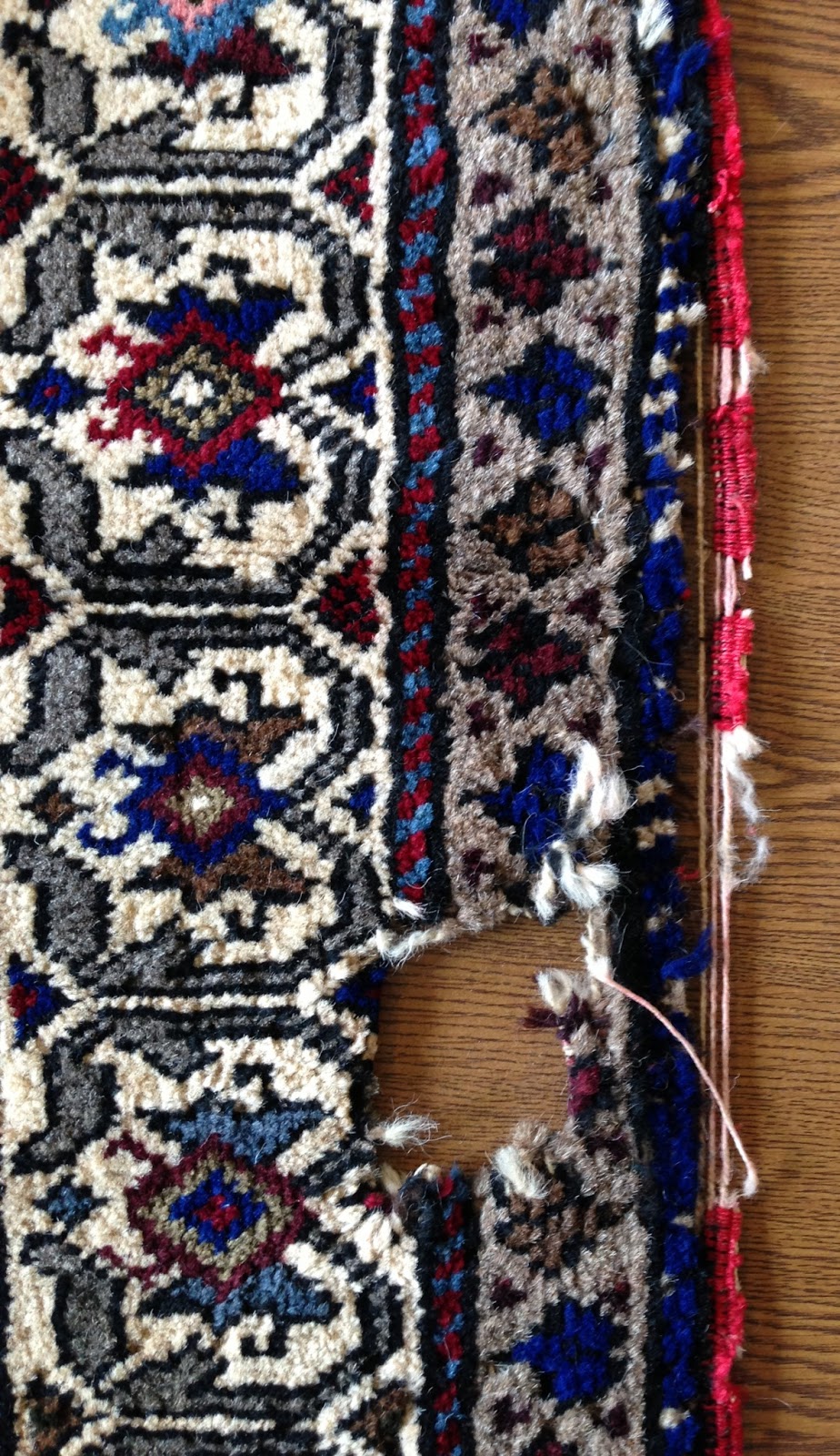 Handmade Turkish Rug Repair Before