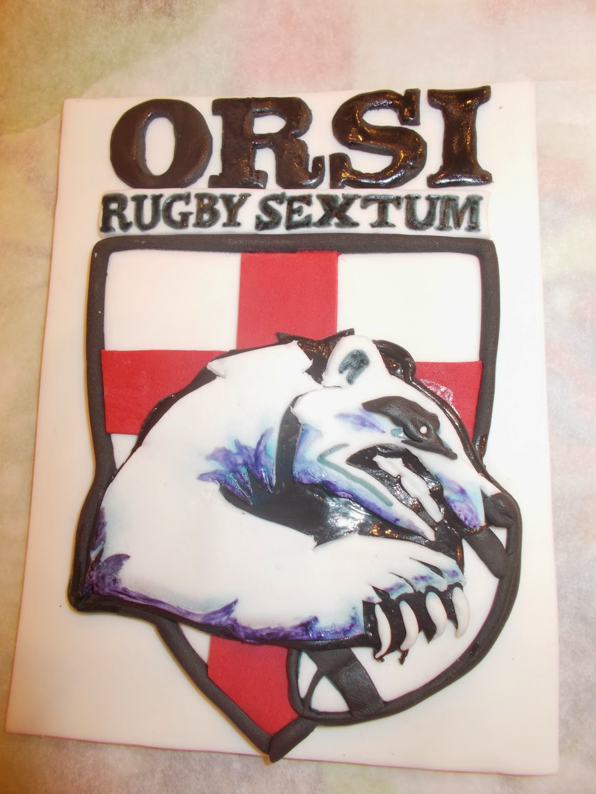 logo squadra rugby in pasta di zucchero