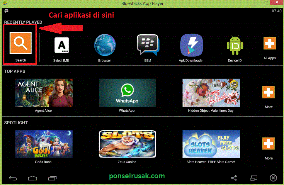 Selanjutnya adalah tahapan mencari file apk di komputer