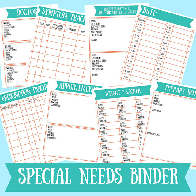 Special Needs and Chronic Illness Medical Binder Printable