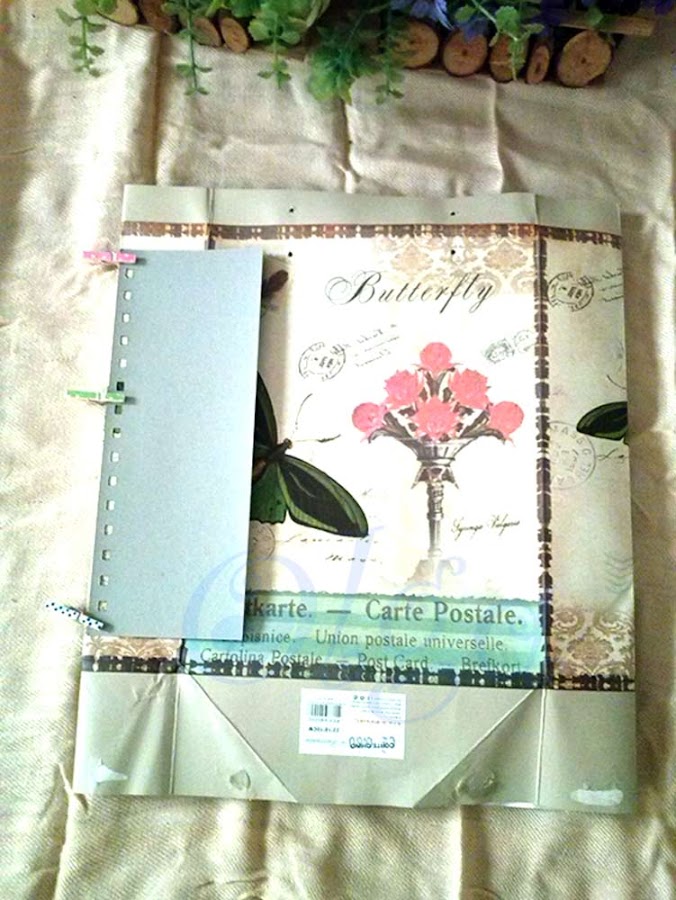 decorar libreta de espiral muelle alambre con bolsa de papel carton