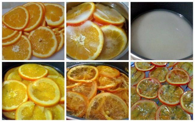 Preparación de la naranja confitada