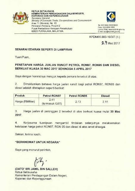 Harga Minyak Petrol Diesel April 2017 Harga Minyak Petrol Diesel April 2017
