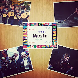 Free Music around the world bulletin board display: Blog post also includes great thoughts about making all students feel welcome in the music room!