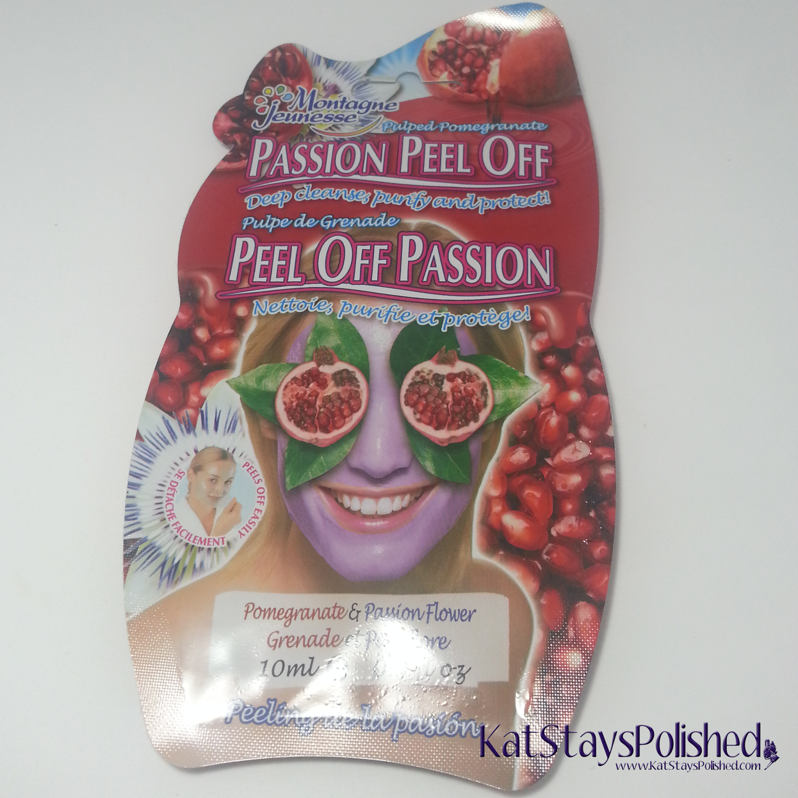 Montagne Jeunesse Face Masks - Passion Peel Off - Pomegranate & Passion Flower | Kat Stays Polished