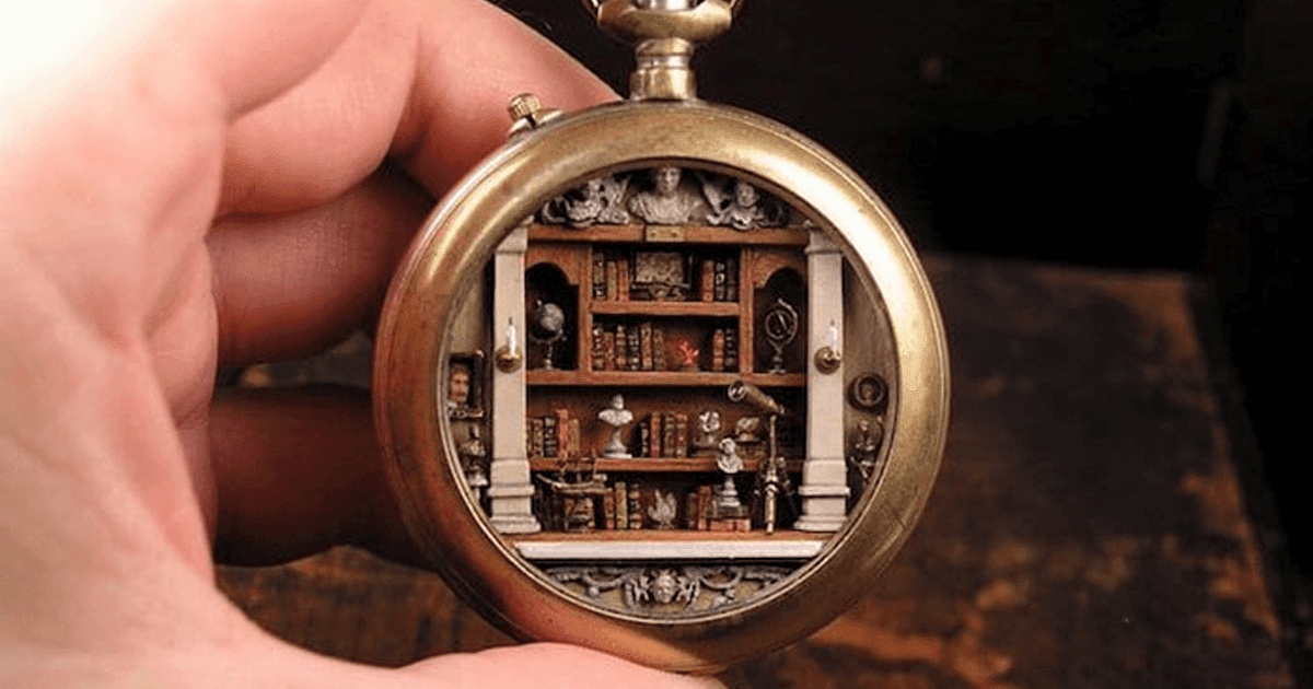 28 Beautiful Pictures Of Pocket Watches Transformed Into Miniature Worlds