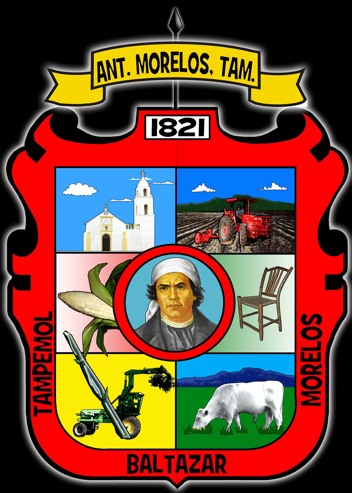 Antiguo Morelos, Tam. ESCUDO DEL MUNICIPIO Antiguo Morelos, Tam. ESCUDO DEL MUNICIPIO