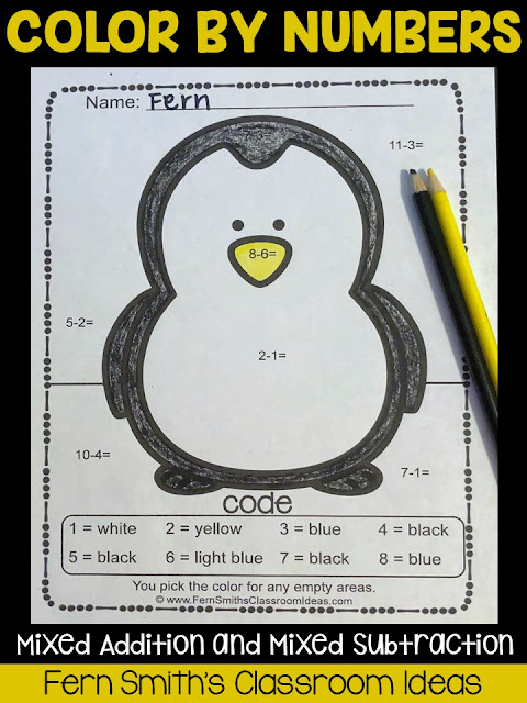 Your students will adore these Ten Awesome Animals Color By Code Worksheets for Addition and Subtraction. Ten pages are included for your students to learn and review important skills at the same time as having fun in YOUR classroom! You will love the no prep, print and go Color Your Answers Worksheets for mixed addition and mixed subtraction with all ANSWER KEYS Included!  This math resource includes: * Five Mixed Addition pages. * Five Mixed Subtraction pages. * Ten Color Coded Answer Keys