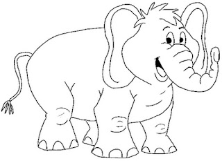 Mewarnai binatang gajah untuk anak TK