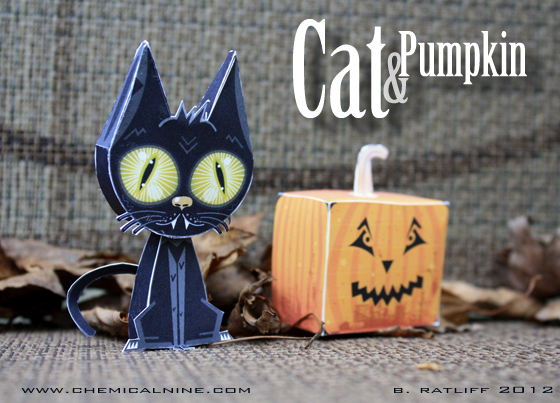 Pumpkin Cat Paper Toy